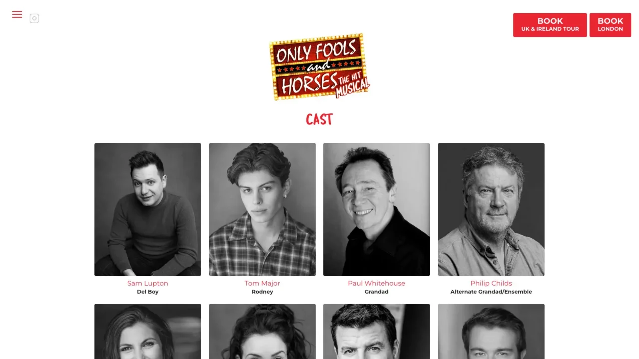 Only Fools and Horses - The Hit Musical Website Screen Shot