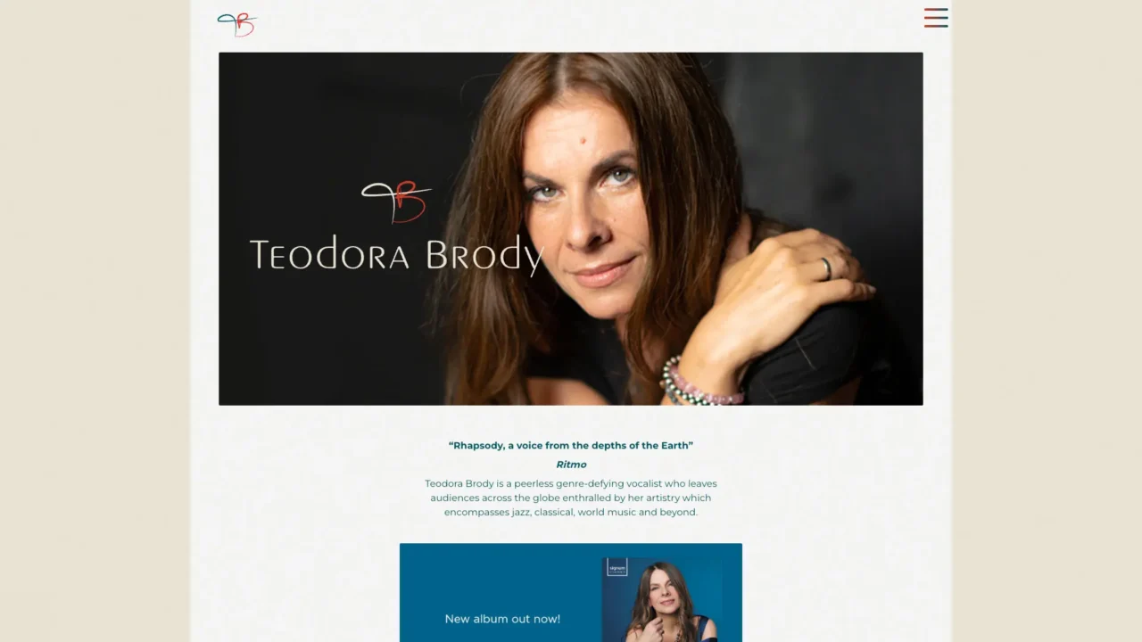 Teodora Brody Website Screen Shot